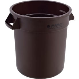 GoVets™ Plastic Trash Can 10 Gallon Brown 456BN240