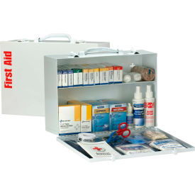 First Aid Only™ 90572 2 Shelf First Aid Kit w/Meds ANSI Compliant Class A+ Metal Cabinet 90572