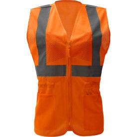 GSS Safety 7804 Class 2 Ladies Hi-Vis Safety Vest Orange 4XL/5XL 7804-4XL/5XL