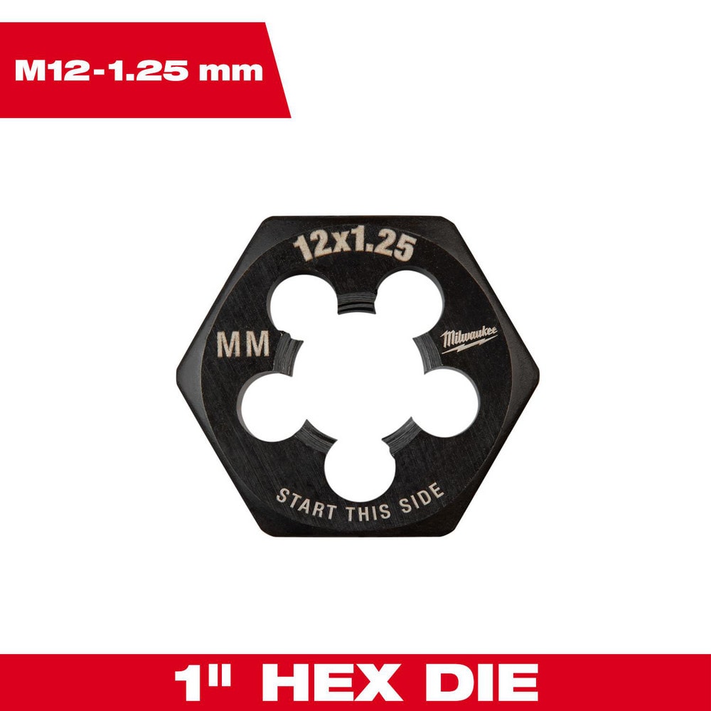 Hex Rethreading Dies, Thread Size (mm): M12x1.25 , Material: Carbon Steel , Thread Direction: Right Hand , Thread Standard: Metric Fine , Series: Hex-LOK  MPN:49-57-5361