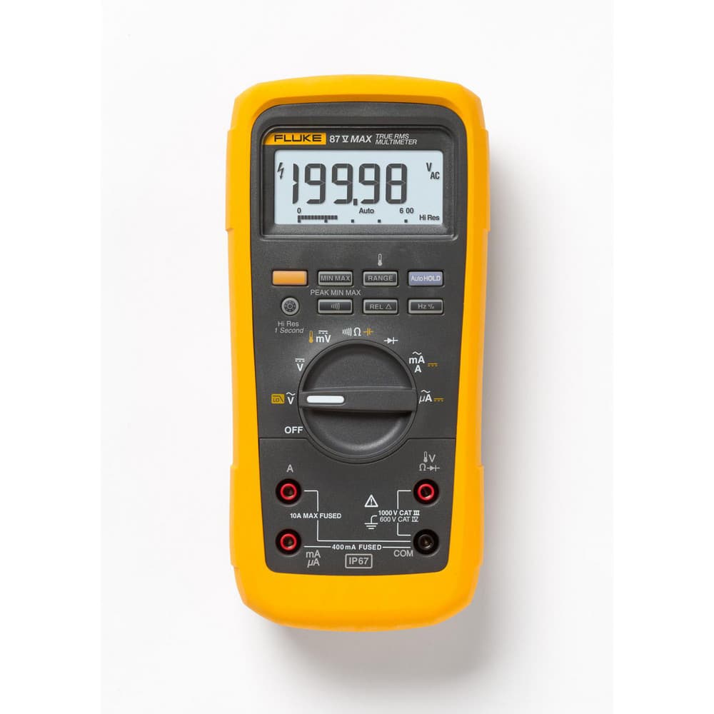 Multimeters, Maximum DC Voltage: 1000 , Maximum AC Voltage: 1000 , Maximum AC Current (A): 10 , Temp Measurement Range (C): -200 to 1090 degree  MPN:FLK-87-VMAX CAL