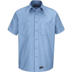 Wrangler® Men's Canvas Short Sleeve Work Shirt Light Blue M-WS20LBSSM WS20LBSSM