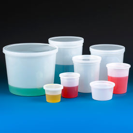 Multi-Purpose Container 8 oz. (240mL) Polyethylene Short Style Snap Lid Natural 100/Pack 271008