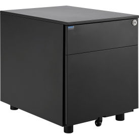 Interion® Low Height 2 Drawer Pedestal Black 302695