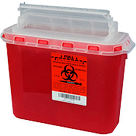 Plasti-Products 143154 5.4 Qt. Sharps Container For Use with BD™ Wall Cabinet Red Case of 20 143154