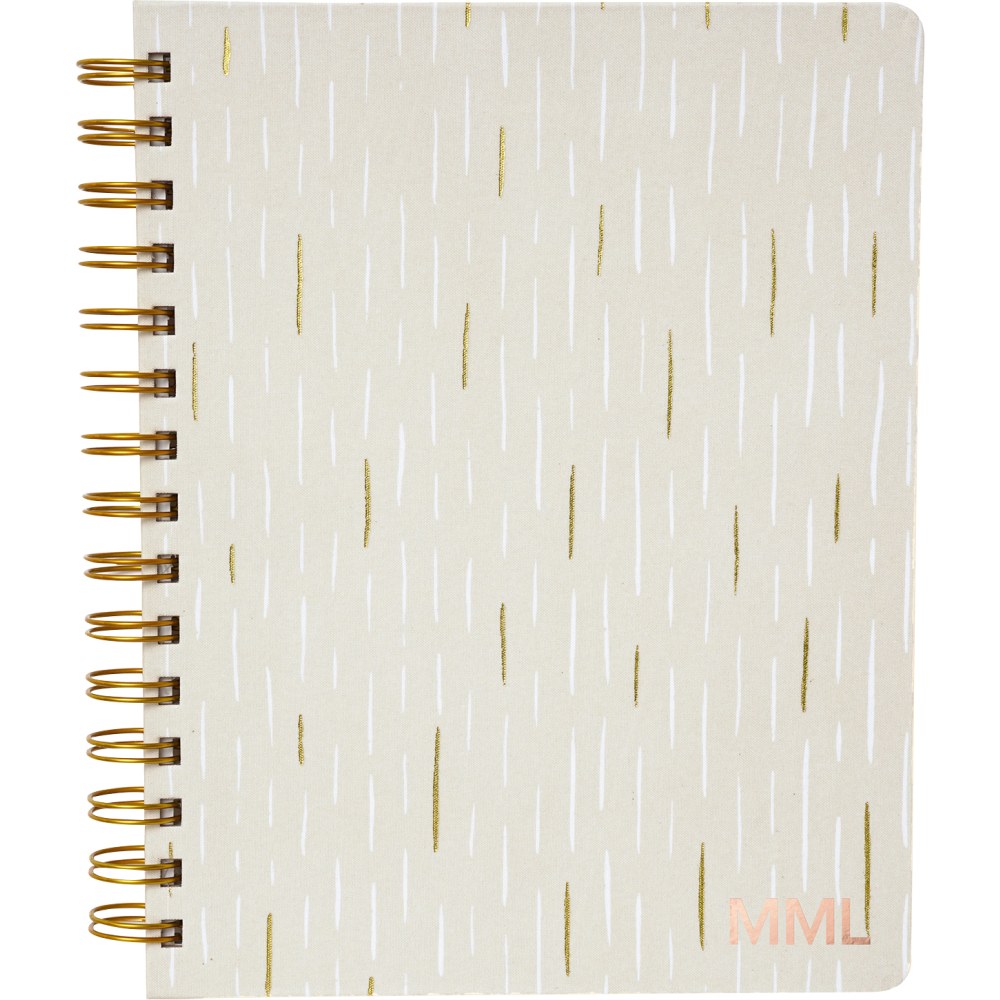 Russell & Hazel Spiral Bookcloth Notebook, A5, Gold (Min Order Qty 6) MPN:55753