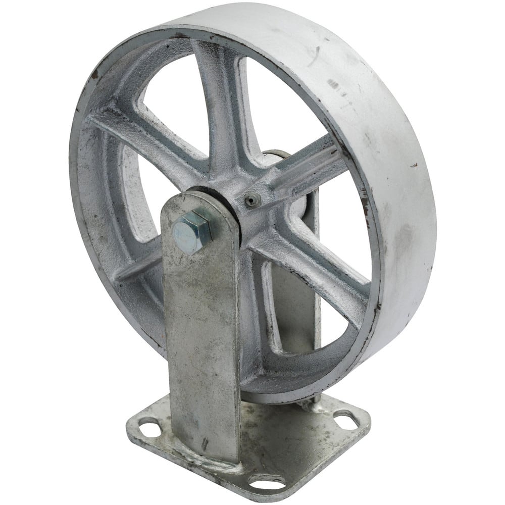 Caster Wheels, Wheel Diameter (Inch): 8 , Mount Type: Plate , Wheel Width (Inch): 2 , Style: Rigid , Wheel Material: Cast Iron  MPN:CST-MA-8X2-R