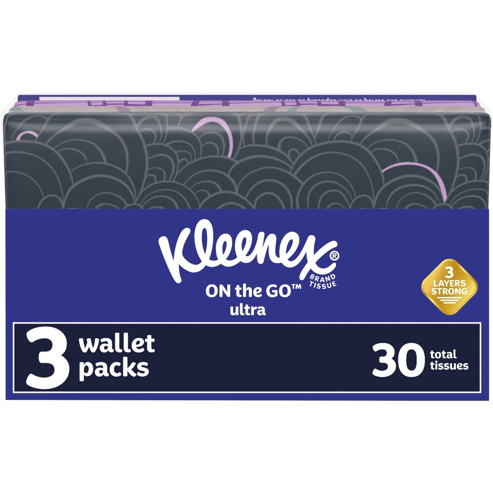 Kleenex Unscented Slim Wallet Facial Tissues, 10 Tissues Per Pack, Box Of 3 Packs (Min Order Qty 31) MPN:KCC35533