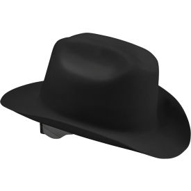 Jackson Safety Western Outlaw Safety Hard Hat 4-Point Ratchet Suspension HDPE Black 4/Case 17330