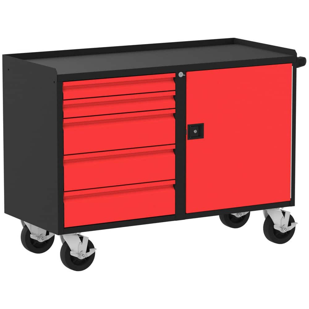 Mobile Work Benches, Bench Type: Deluxe , Depth (Inch): 21 , Load Capacity (Lb. - 3 Decimals): 2000.000 , Color: Red , Maximum Height (Inch): 36  MPN:F89616RB