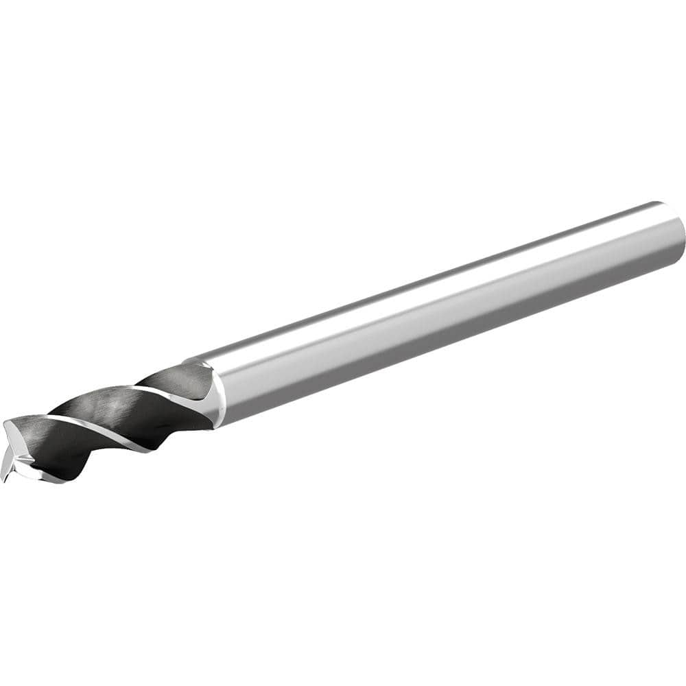 Corner Radius End Mill: 8 mm Dia, 18 mm LOC, 0.2 mm Radius, 3 Flutes, Solid Carbide MPN:6853470