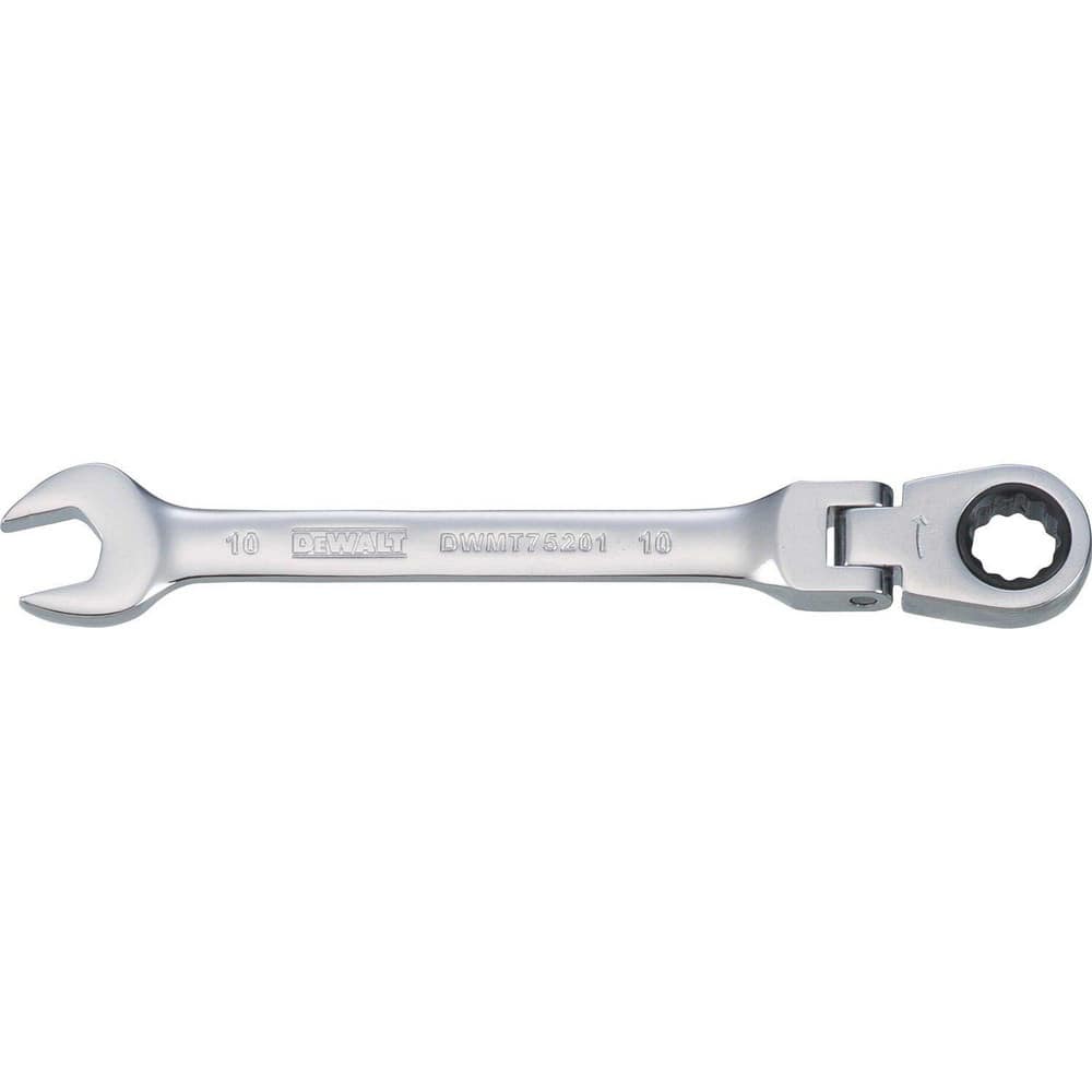 Combination Wrenches, Size (mm): 10 , Finish: Chrome , Head Type: Flexible , Box End Type: 12-Point , Handle Type: Straight  MPN:DWMT75201OSP