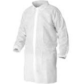 Polypropylene Lab Coat No Pockets Elastic Wrists Touch Fastener Closure Single Collar M 30/Case LC0-WE-NW-VELCRO-MD