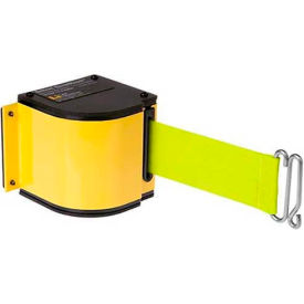 Lavi Industries Warehouse Retractable Belt Barrier Yellow Case W/18' Neon Yellow Belt 18/FY/QM/YL/SH