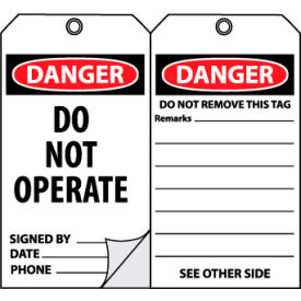 Self-Laminating Lockout Tags - Do Not Operate OLPT20