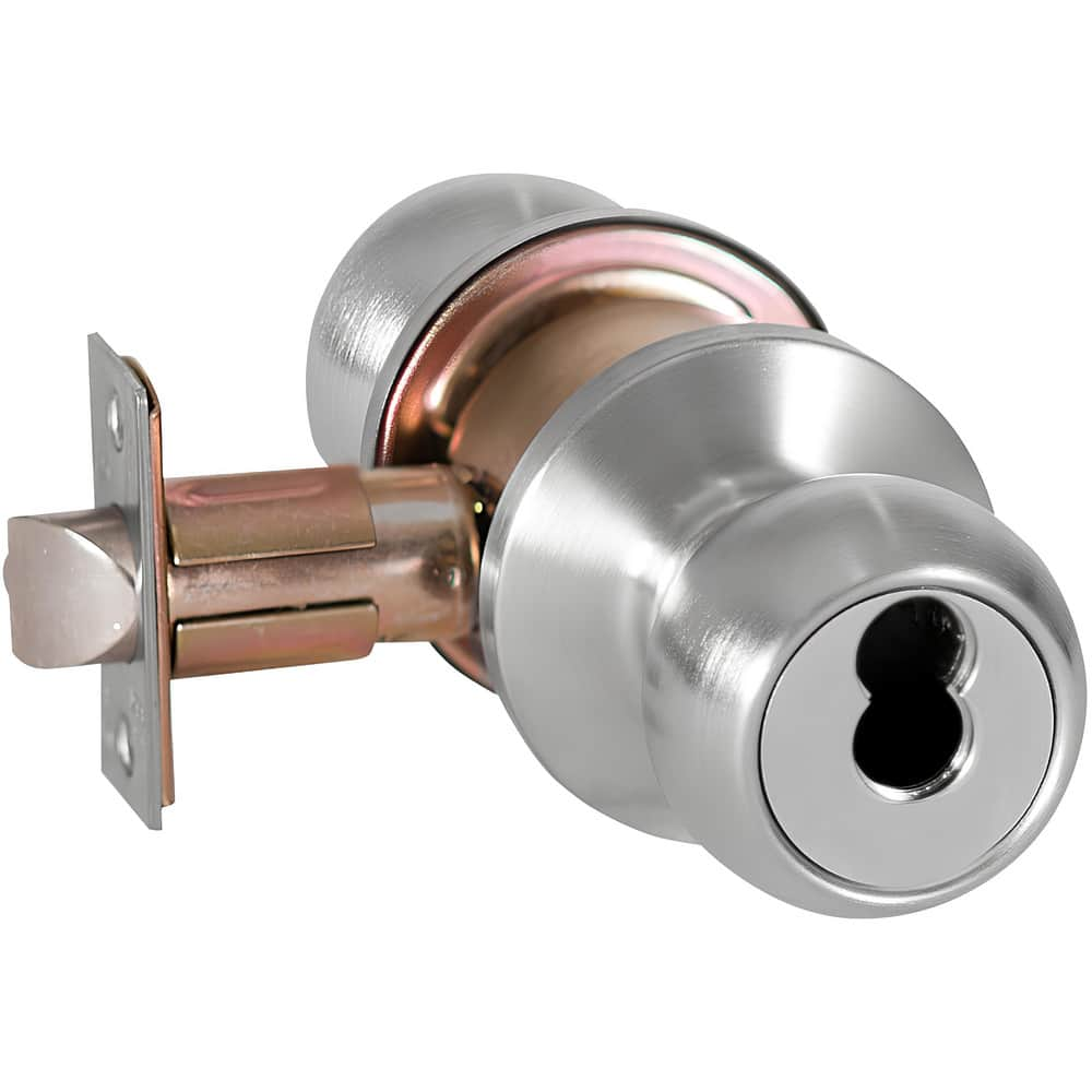 Knob Locksets, Type: Classroom , Key Type: Keyed Different , Material: Metal , Finish/Coating: Satin Chrome , Compatible Door Thickness: 1-3/8