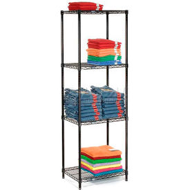 Nexel® 4 Shelf Black Epoxy Wire Shelving Unit Starter 30