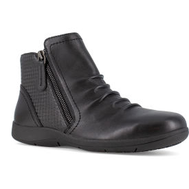 Rockport Works Ruched Bootie Full Grain Leather Black 11.5W RK762-W-11.5