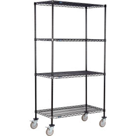 Nexel® 4 Shelf Truck Black Epoxy 36