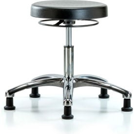 Blue Ridge Ergonomics™ Cleanroom Stool with Glides - Desk Height - Black CLR-PDHSO-CR-RG-BLK