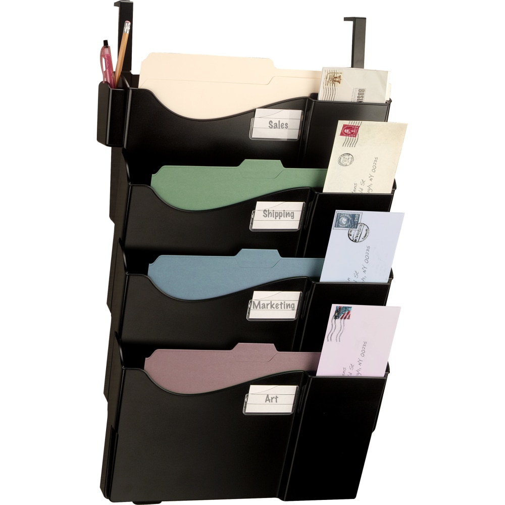 Office Depot Brand Wall Pockets With 4 Hangers, Letter Size/Legal Size, Black (Min Order Qty 2) MPN:OD10728