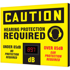 Accuform SCS604 Decibel Meter Sign Caution Hearing Protection Required 20