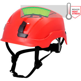 General Electric GH400 Vented Safety Helmet 4-Point Adjustable Ratchet Suspension Red GH400R