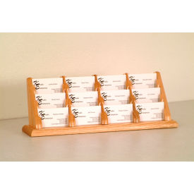 12 Pocket Counter Top Business Card Holder - Light Oak BCC4-12LO