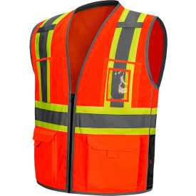 GSS Safety Class 2 Hype-Lite Safety Vest with X Back S/M Orange 1612-SM/MD