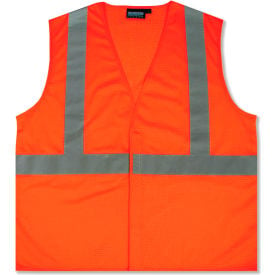 ERB® Aware Wear S362 ANSI Class 2 Economy Mesh Safety Vest Hook & Loop Closure M Orange WEL61433HOMD