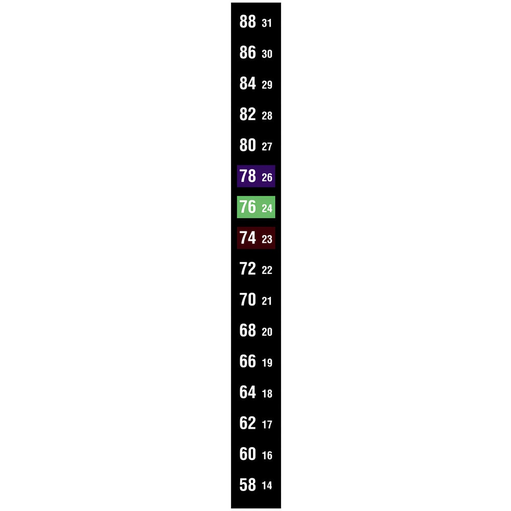 Temperature Indicating Labels, Indicator Use: Continuous , Temperature Rating: 14, 16, 17, 18, 19, 20, 21, 22, 23, 24, 26, 27, 28, 29, 30, 31  MPN:4002B ADP10