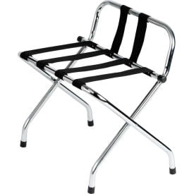 Chrome Finish Luggage Rack With Back - Pkg Qty 4 LRBRCHR02