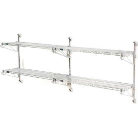 Nexel® Poly-Green® Adjustable Wall Mount Wire Shelving 2 Shelf Add On 60