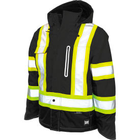 Tough Duck Men's Ripstop Fleece Lined Safety Jacket M Black S24511-BLACK-M