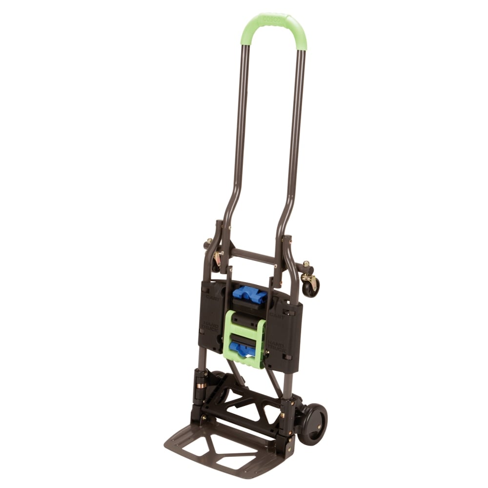 Cosco 2-In-1 Folding Hand Truck, 300 Lb Capacity, 30 7/8inH x 15inW x 30 1/4inD, Green/Platinum (Min Order Qty 2) MPN:12222PBG1E