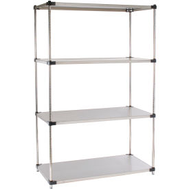 Nexel® 4 Shelf Stainless Steel Solid Shelving Unit Starter 36