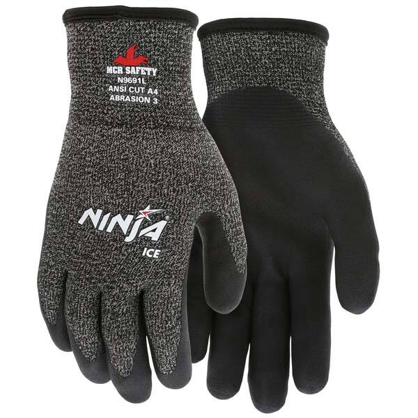 Cut-Resistant Gloves: Size L, ANSI Cut 4, HPT, Nylon & Glass Filament MPN:N9691L