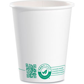 SOLO® Compostable Paper Hot Cups 10 oz. Capacity White/Green 1000/Carton SCC370PLAPLANET