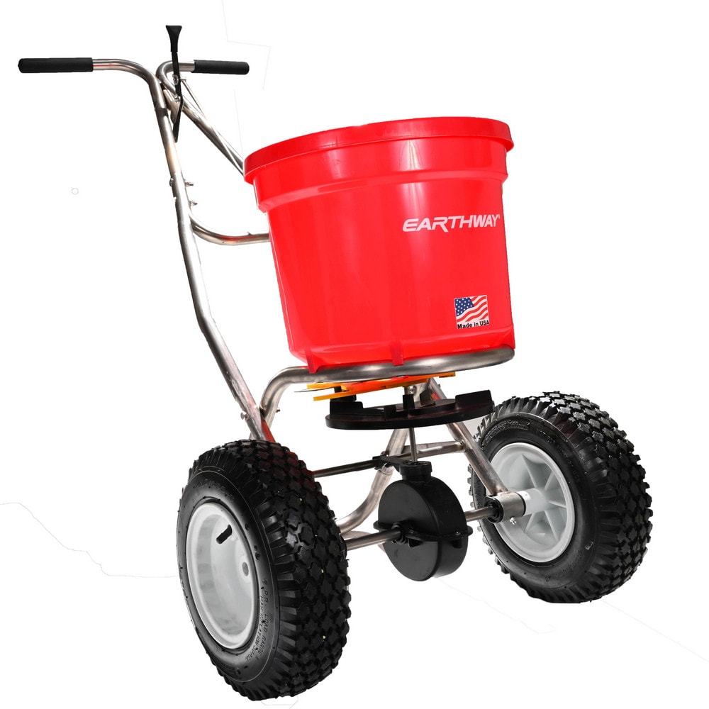 Landscape Spreaders, Spreader Type: Walk Behind Broadcast , Handle Type: Fixed T , Wheel Type: Pneumatic , Minimum Spread Width (Decimal Inch): 96  MPN:21701