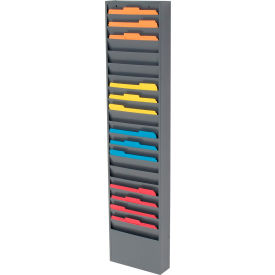 GoVets™ 20 Pockets - Medical Chart Hanging Wall File Holder - Gray 409806