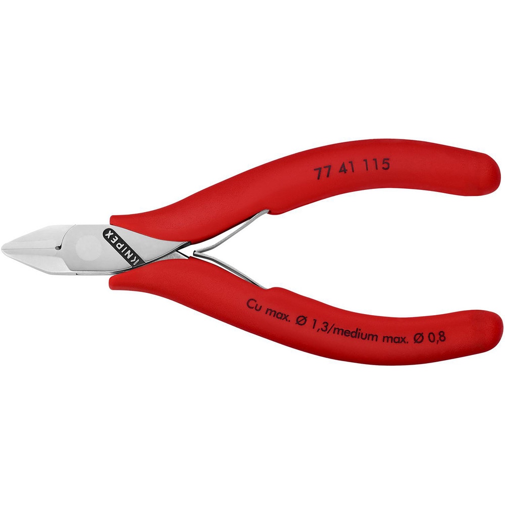 Cutting Pliers, Insulated: No , Overall Length (Inch): 5-1/2in , Head Style: Cutter, Diagonal , Cutting Style: Flush , Handle Color: Red  MPN:77 41 115