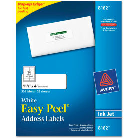 Avery® Easy Peel Inkjet Address Labels 1-1/3 x 4 White 350/Pack 8162