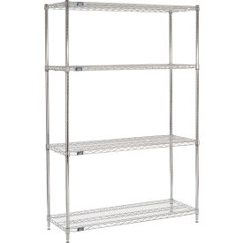 Nexel® 4 Shelf Chrome ESD Wire Shelving Unit Starter 60