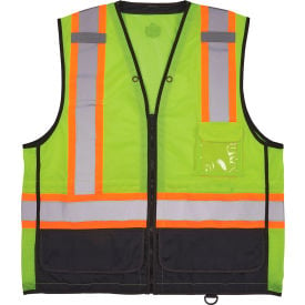 Ergodyne® GloWear® 8251HDZ-BK Two Tone Hi-Vis Safety Vest ANSI Class 2 S/M Lime 23033