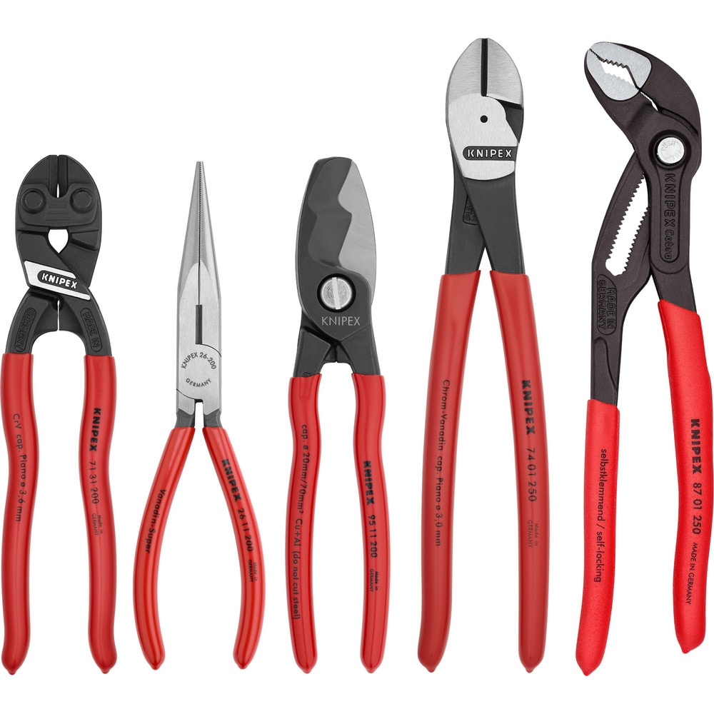 Plier Sets, Plier Type Included: Long Nose Pliers, CoBolt. High Leverage Compact Bolt Cutter, High Leverage Diagonal Cutter, Cobra. Water Pump Pliers MPN:9K 00 80 108 US