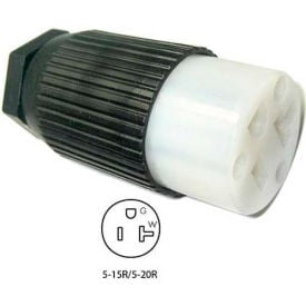 Conntek 60201 15 to 20-Amp Straight Blade Connector with NEMA 5-15/20R Female End 2 Pole-3 Wire 60201