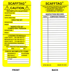 Brady® SCAF-STSI594 ScaffTag® Caution Tag Insert 100/Pkg 3-1/8