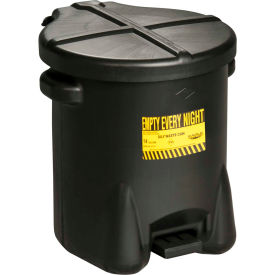 Eagle 14 Gallon Poly Waste Can W/ Foot Lever Black 937FLBLK