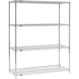 Nexel® 4 Shelf Stainless Steel Wire Shelving Unit Starter 72