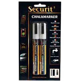 American Metalcraft BLSMA510WT - Securit Chalk Markers Rain & Smear Proof Small Tip White BLSMA510WT